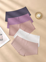 5 Seamless Solid Briefs Comfy Panties Women's Lingerie