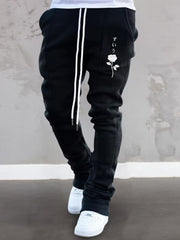 Men's Rose Pattern Hip hop Style Thin Pants For Spring Fall