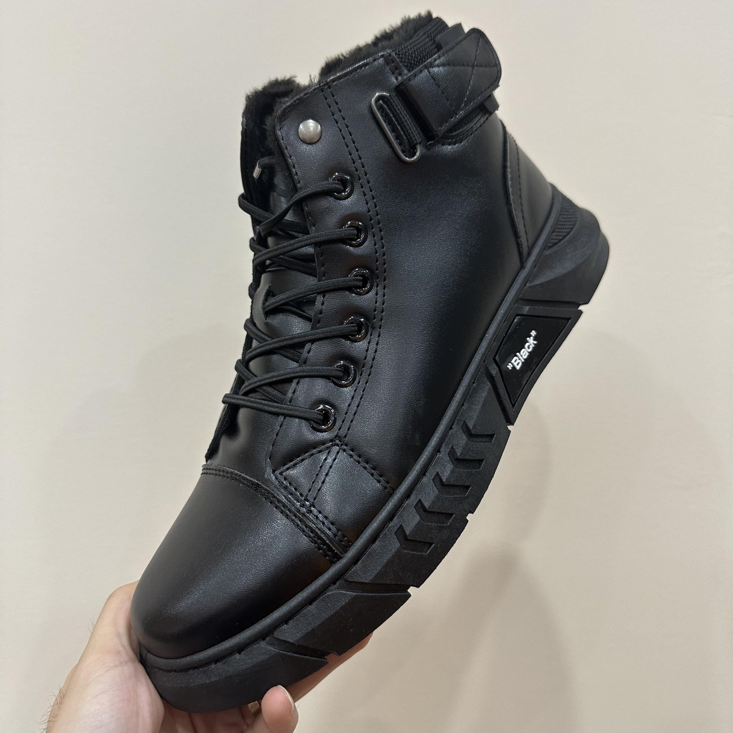Men's Vintage Plush Warm Riding Boots Wear-resistant Non-Slip