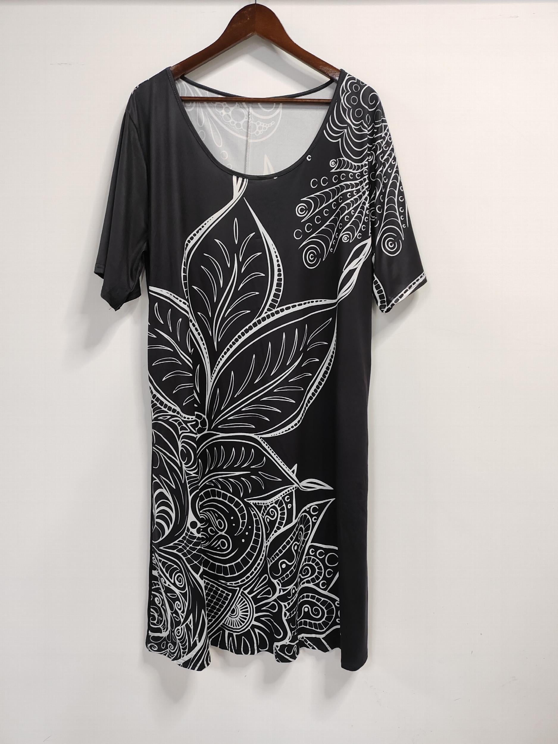 Floral Print Short Sleeve Casual Dress With Pockets