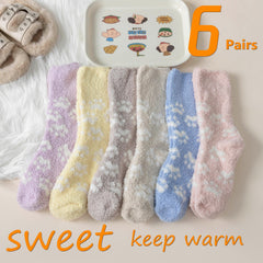 6 Pairs Cat Claw Print Socks Women Stockings