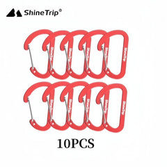10pcs Aluminum Hook Bukcle D-shaped Backpack Metal Buckle Keychain