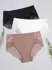 3 Pack Plus Size Geometric Print Underwear Set for Women