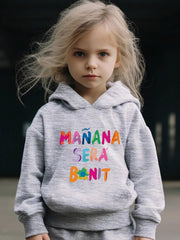 Kid's Letters Print Long Sleeve Hoodie & Pants Set Sporty Clothes