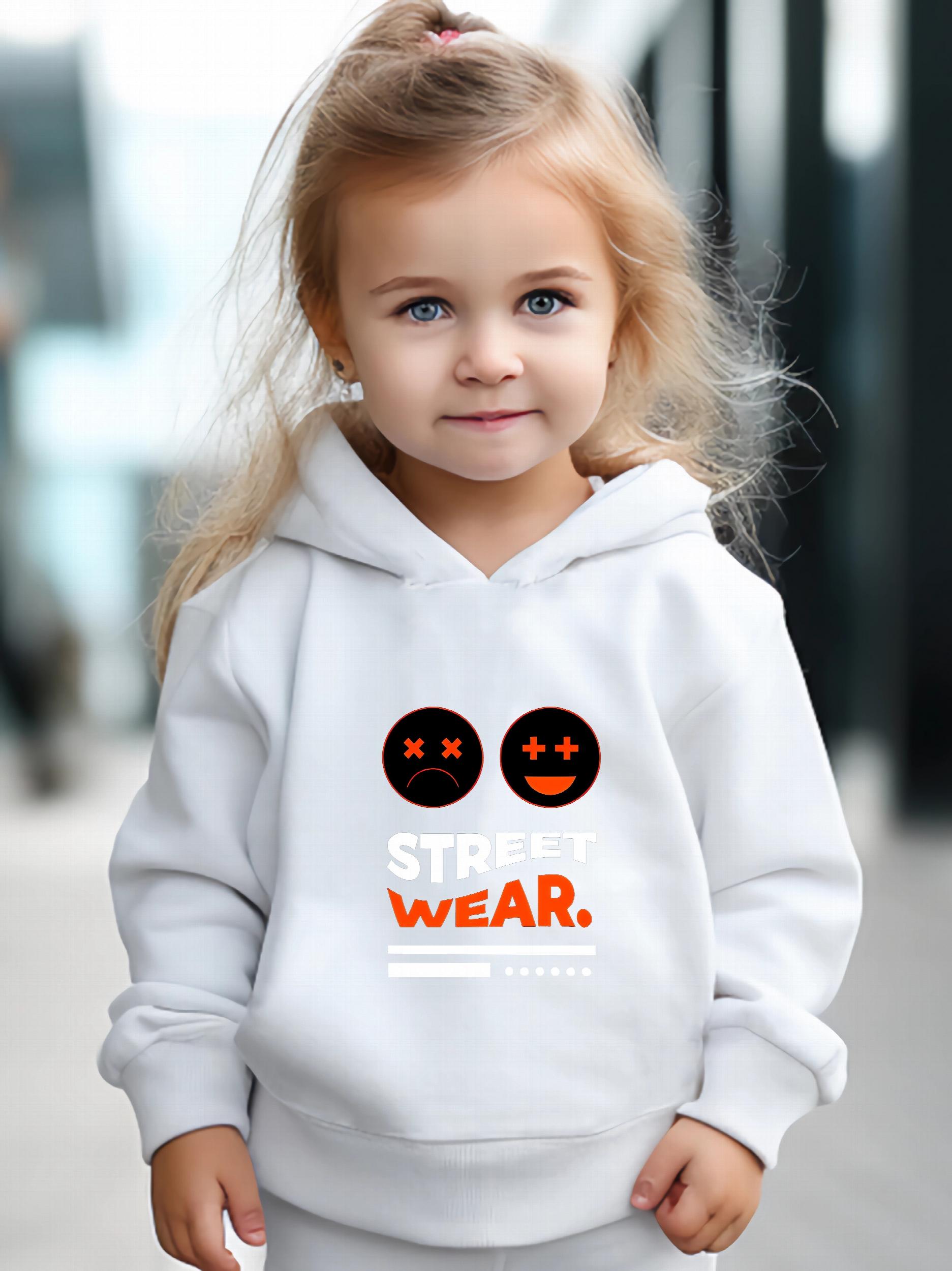 Girls Street Wear Print Hoodie Jogger Set Sports Outfits