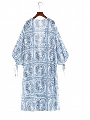 Boho Cover Up Women's Plus Paisley & Scarf Print