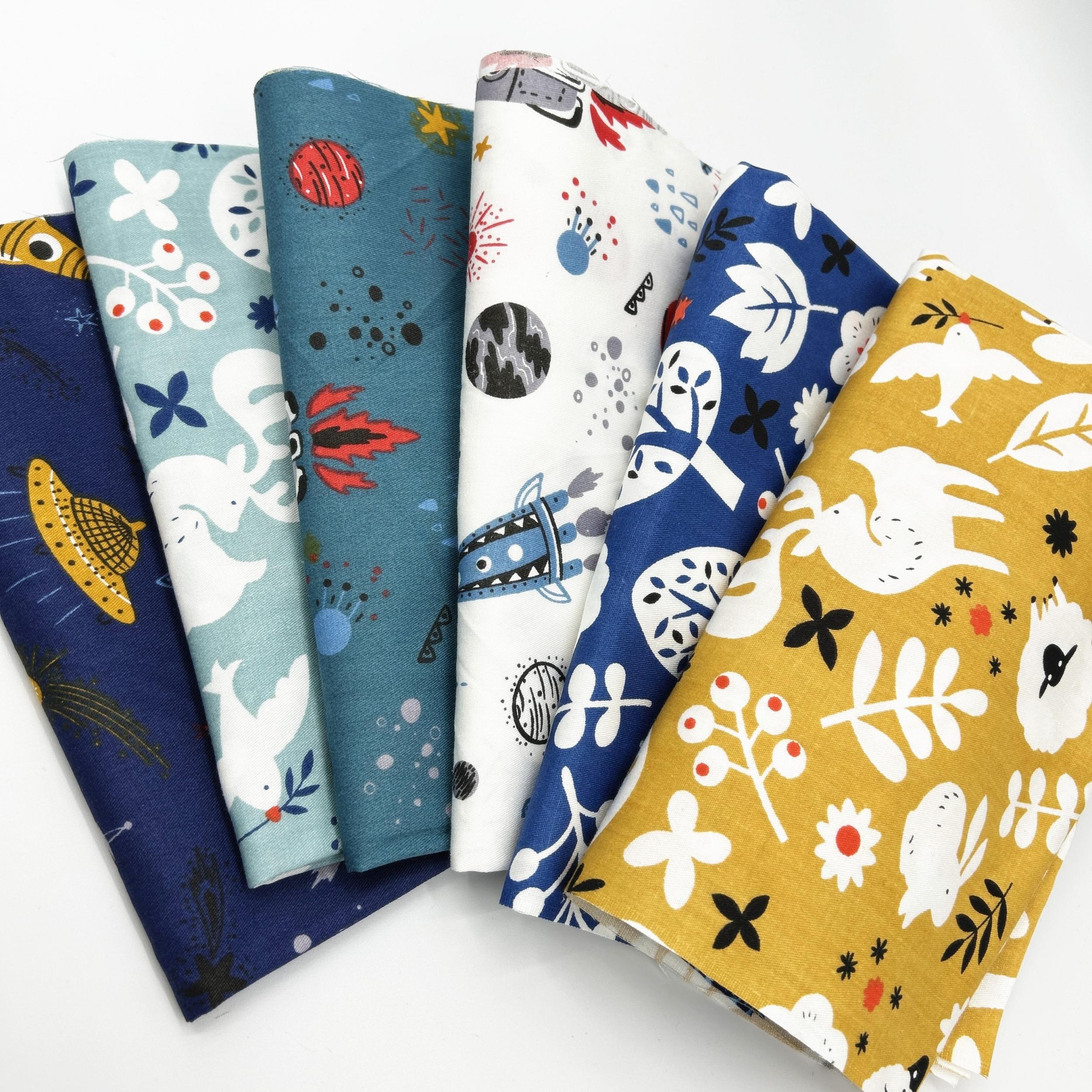 6pcs Soft Cotton Printed Fabric Plant Twill Sheet DIY Patchwork