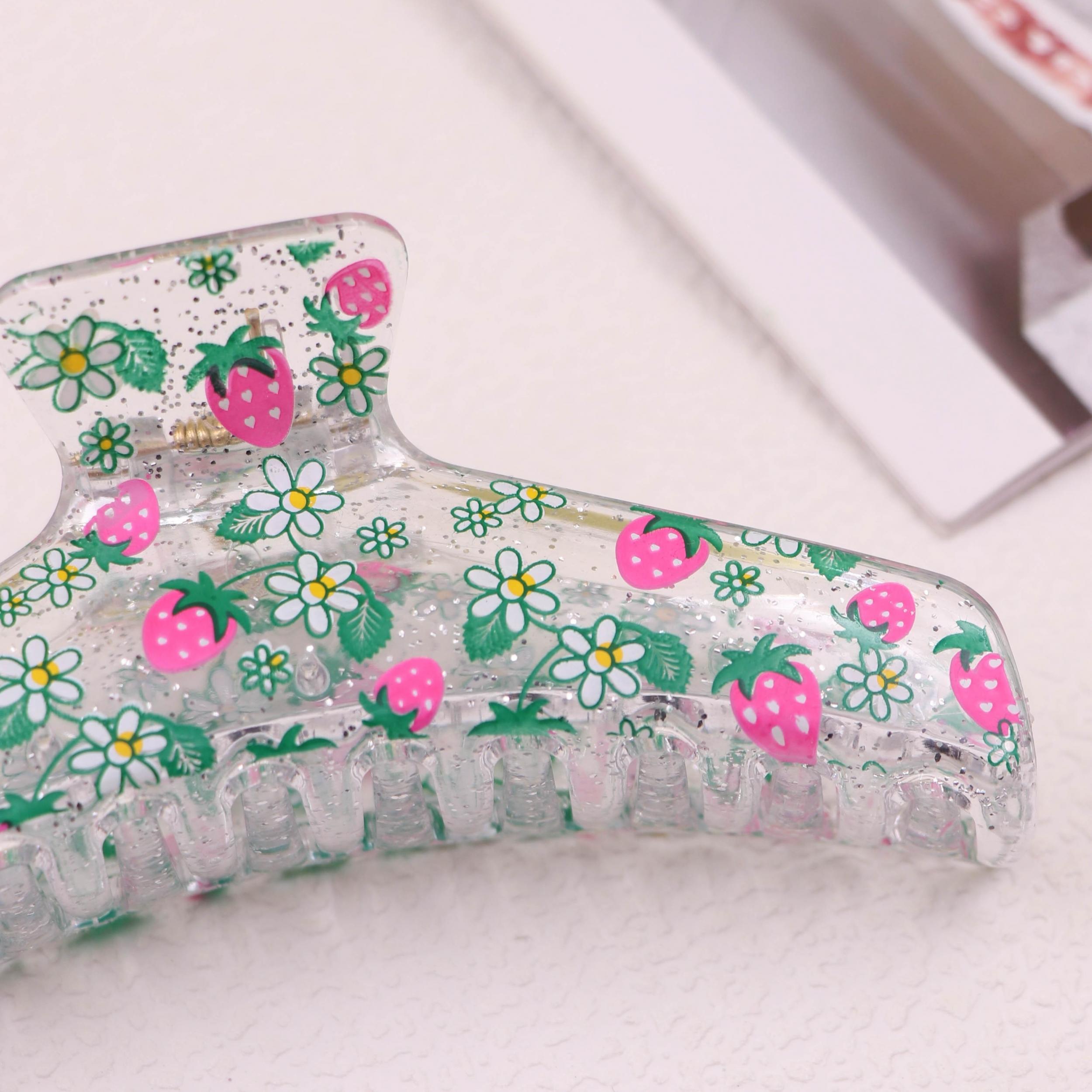 Strawberry Flowers Hair Clips Plastic Hair Claws