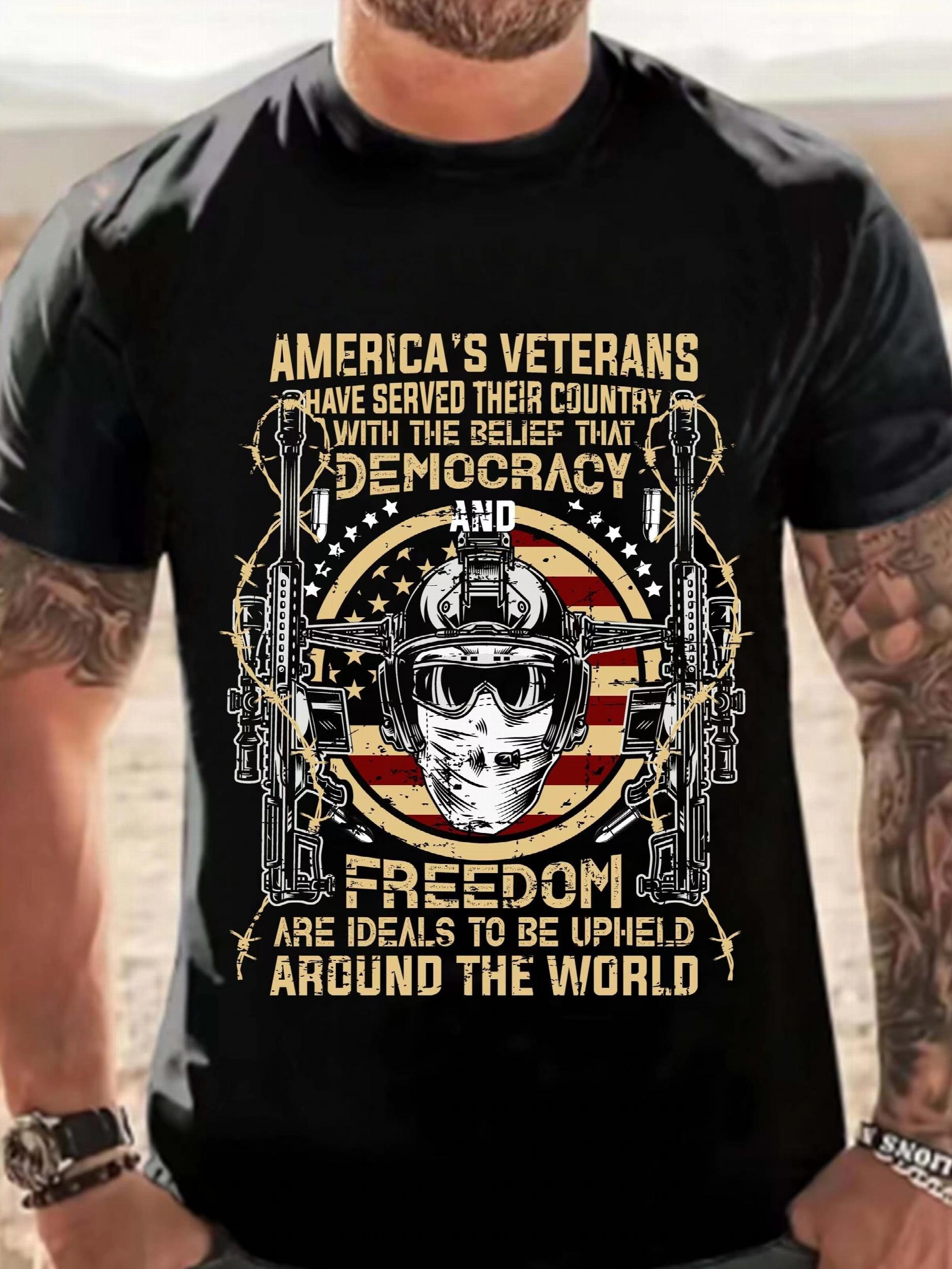 Men's 3D Veteran Graphic T shirt for Outdoor Activities