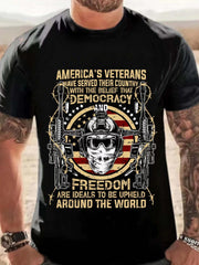 Men's 3D Veteran Graphic T shirt for Outdoor Activities