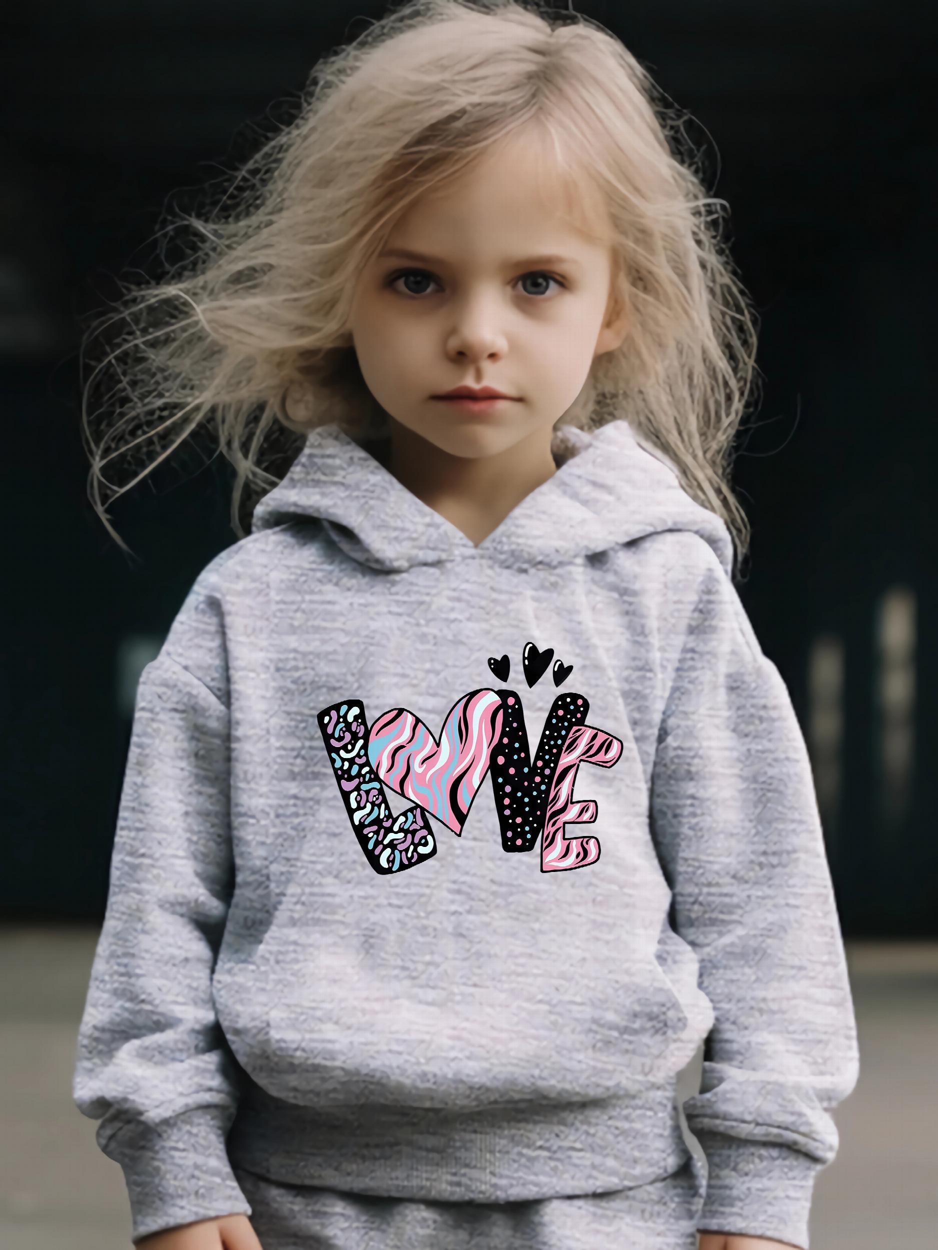 Love Letter Pattern 2pcs Kids Activewear Sets - Comfy Outfits for Sports