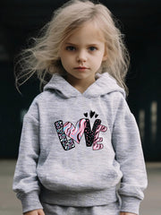 Love Letter Pattern 2pcs Kids Activewear Sets - Comfy Outfits for Sports