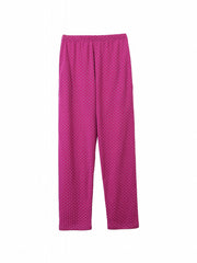 Heart Print Sleep Bottoms Cozy Sleep Pants With Pocket Women's Sleepwear