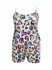 Heart Print Cami Top & Shorts Pajama Set