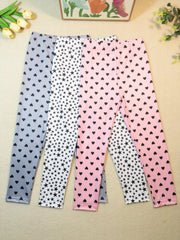 Girls Heart and Star Print Yoga Pants Slim Fit Leggings