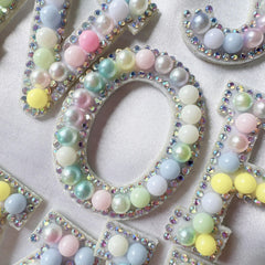 26pcs Alphabet Rhinestone Pearl Bead Letter Patch Stickers DIY Accessories