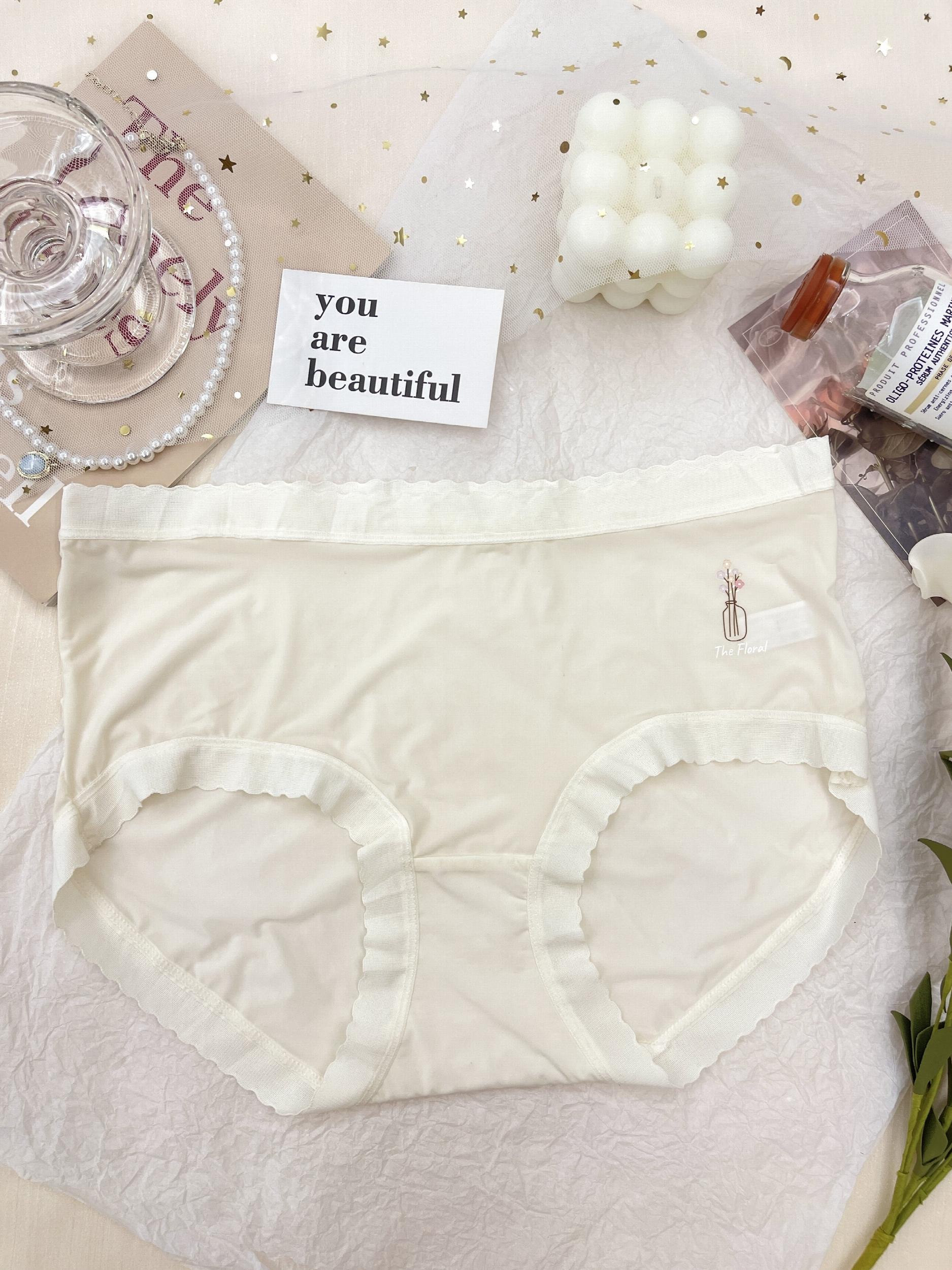 6pcs Girl's Triangle Panties Floral Print Elastic Waist Underwear