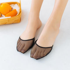 6 Pairs Hollow Out Half Palm Slingback High Heel Socks Women's Stockings