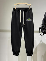 Men's Leaf Bear Graphic Sweatpants Elastic Waist Sport Pants