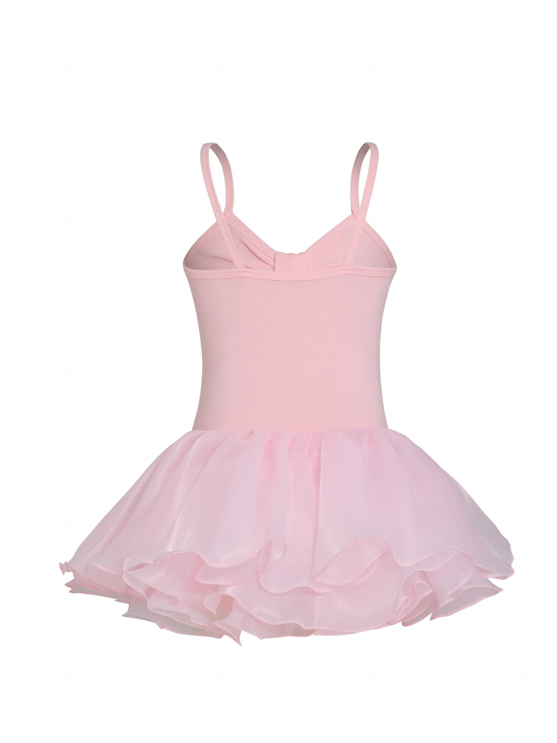 Girls Bow Tutu Patchwork Cami Dress Ballet Dance Leotard