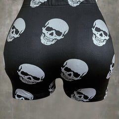 Skull Print Shorts for Women Summer & Spring Casual Wear