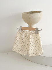 2pcs Toddler Girl Doll Collar Floral Top Shorts Set