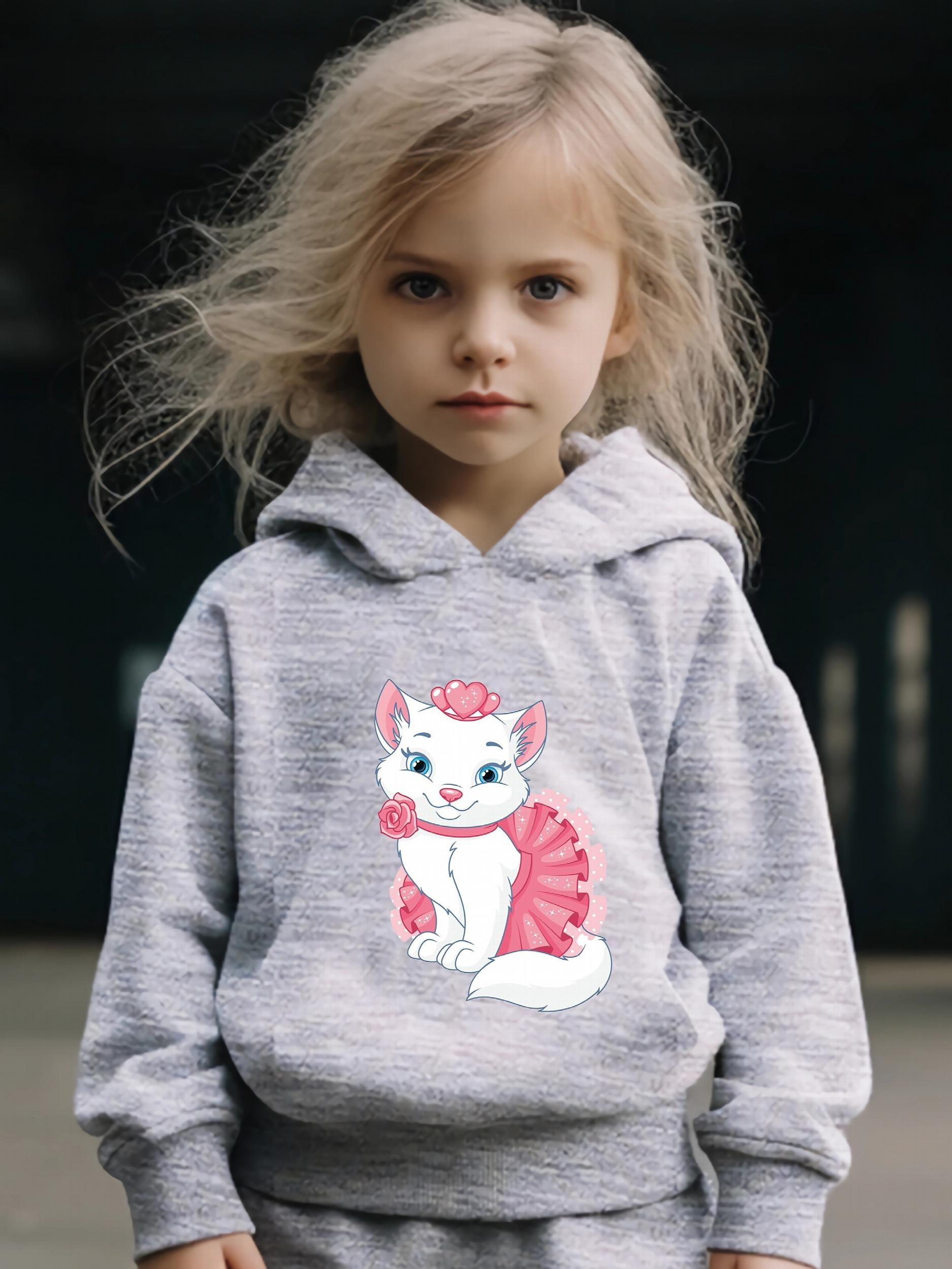 Cat Print 2pcs Girls Outfits For Sports Spring Fall Outdoor Gift