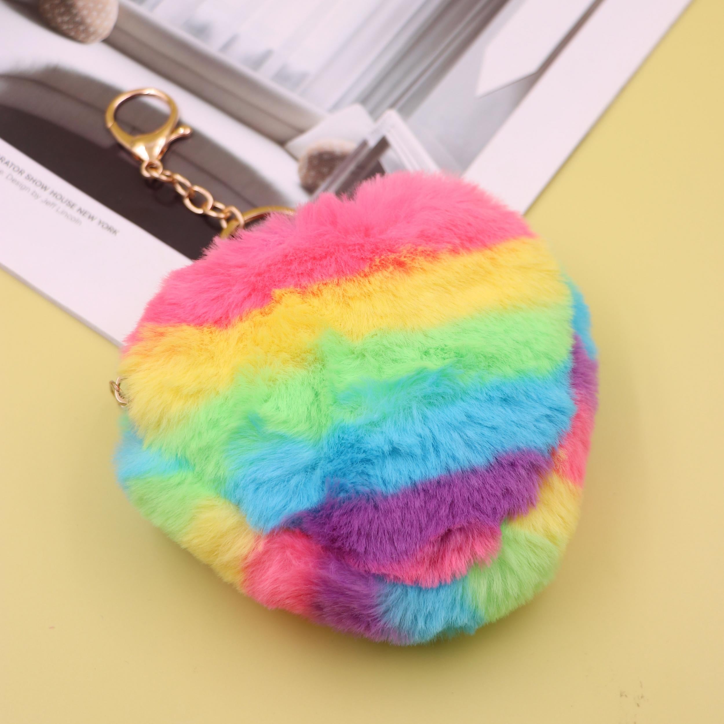 Rainbow Girls Coin Purse Plush Wallet Money Card Holder Small Pocket