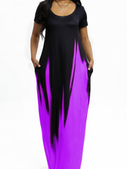 Ombre Print Maxi Dress With Pockets
