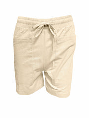 Patched Pockets Drawstring Shorts Casual Shorts For Women