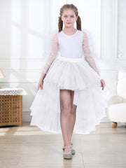 Girls High Waist Steampunk Gothic Tutu Skirt For Party Dance