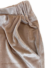 Long Sleeve Velvet Coat & Pocketed Pants Two Piece Set