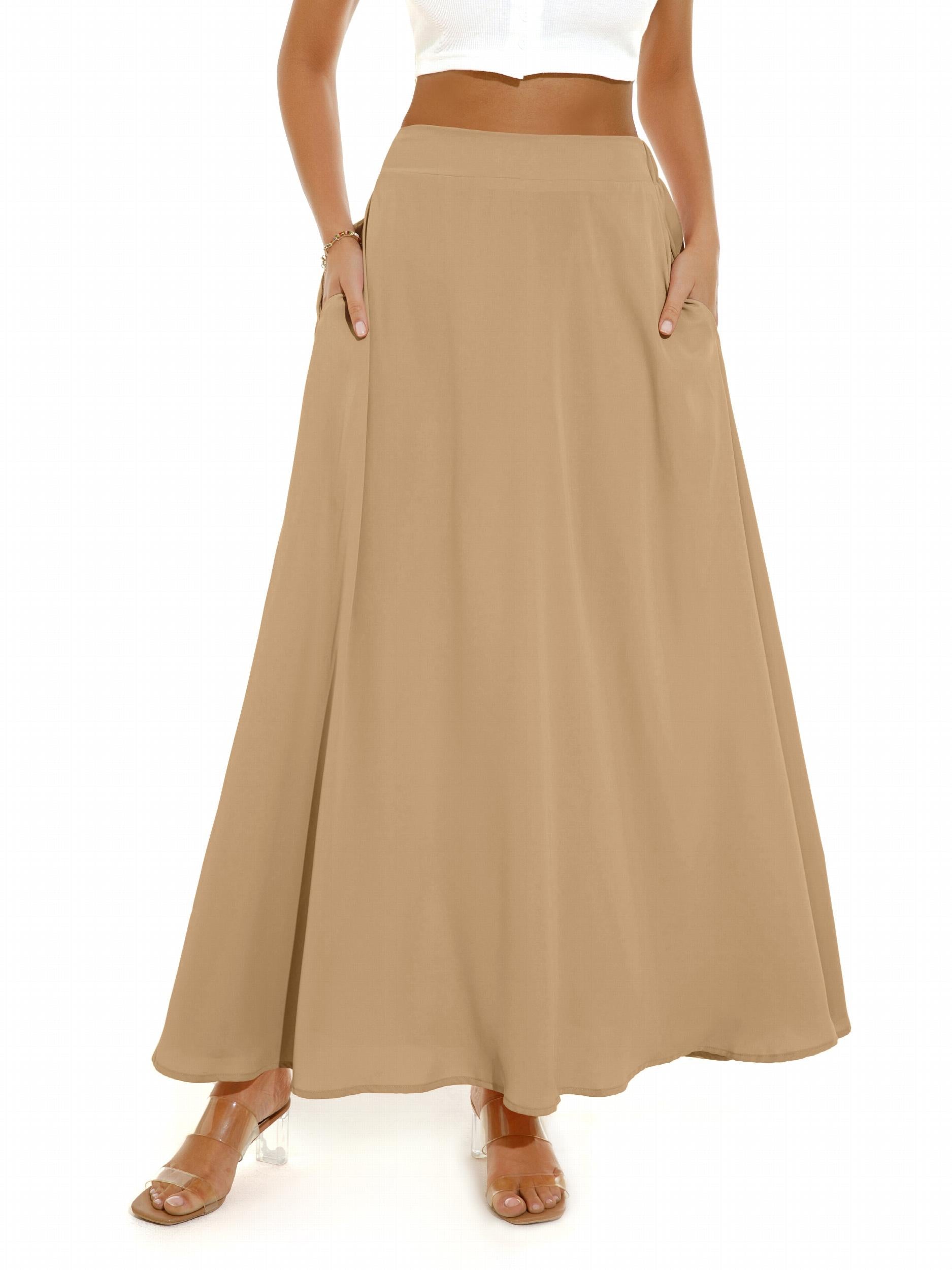 Pleated Long Skirt Loose Casual Skirt For Spring & Summer