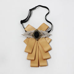 Yellow Lace Wings Bow Tie for Women