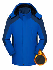 Colorblock Long Sleeve Zip Up Hooded Fleece Jacket