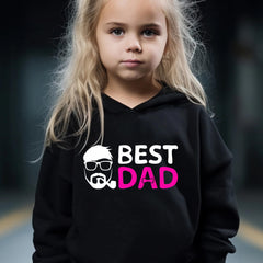 Dad Pattern Long Sleeve Hooded Sweatshirt Girls Comfy Hoodies Pullover