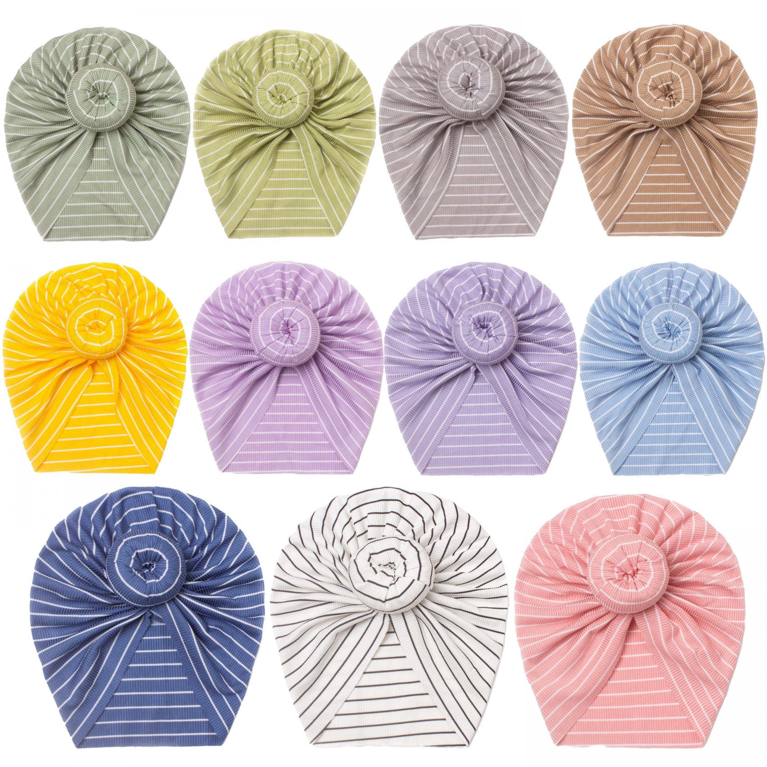 Cute Striped Baby Girls Cap for Photoshoots