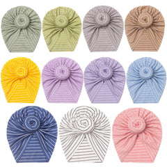 Cute Striped Baby Girls Cap for Photoshoots