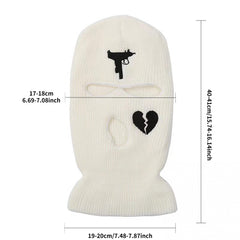 Love Pistol Knitted Hat Embroidery Street Cycling Mask Warm Wool Knitted Hat