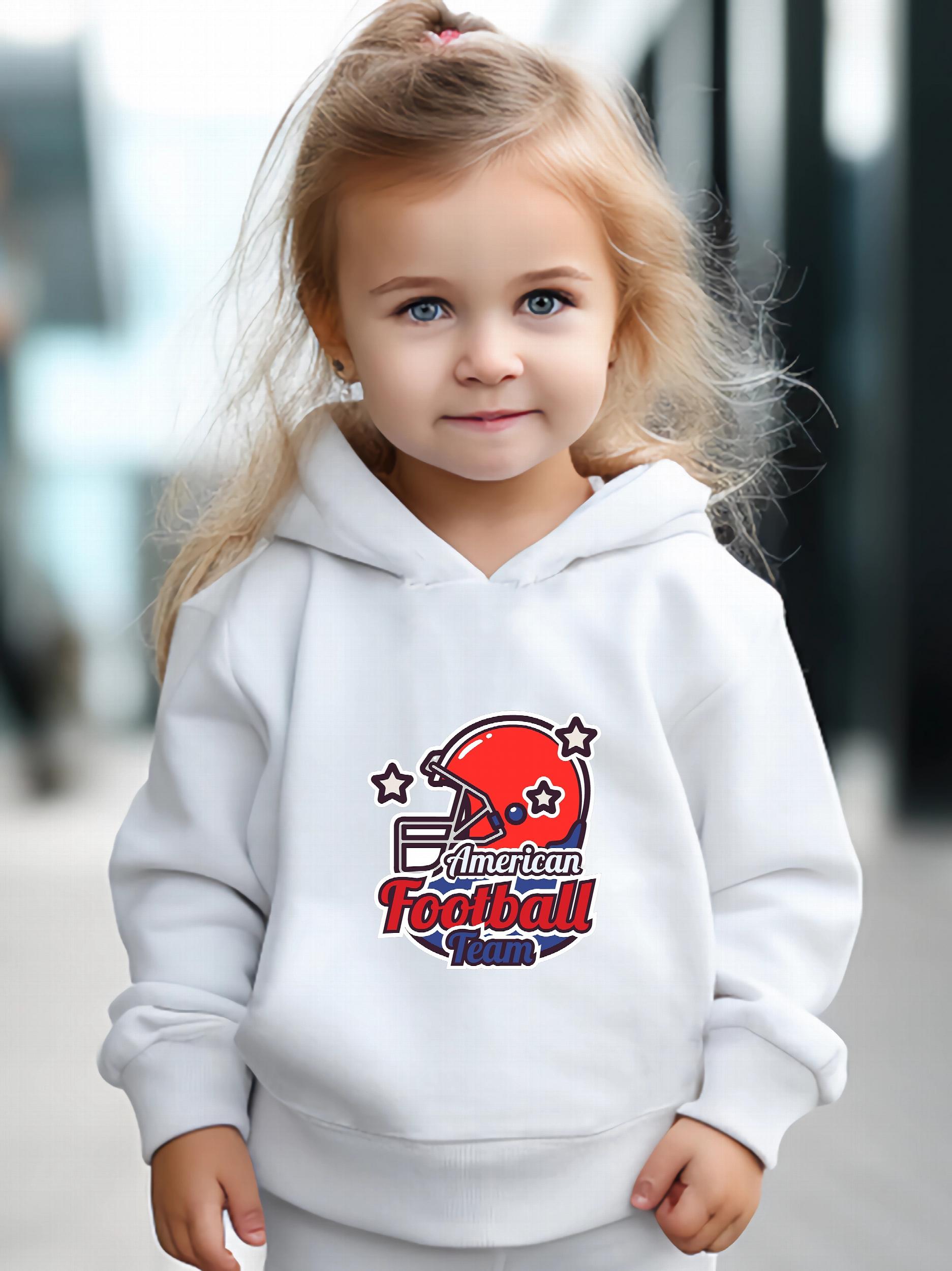 2pcs Helmet Print Girls Hoodies Jogger Pants Set Sports