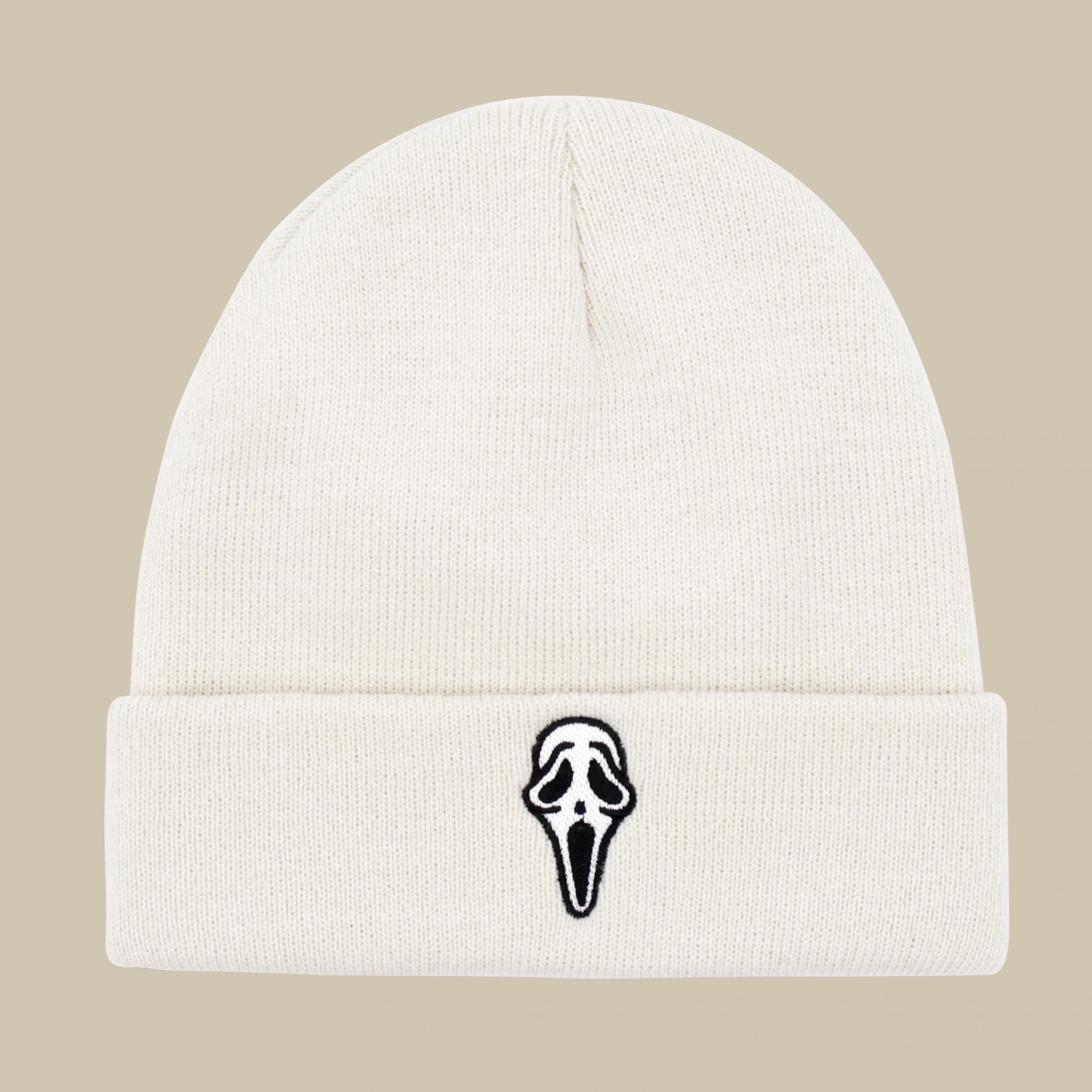 90s Horror Skull Embroidered Beanie Unisex Solid Skull Cap Hip Hip Warm Knit Hat