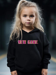 Kid's 2pcs GAME Print Long Sleeve Outfit Hoodie & Pants Set Girl's