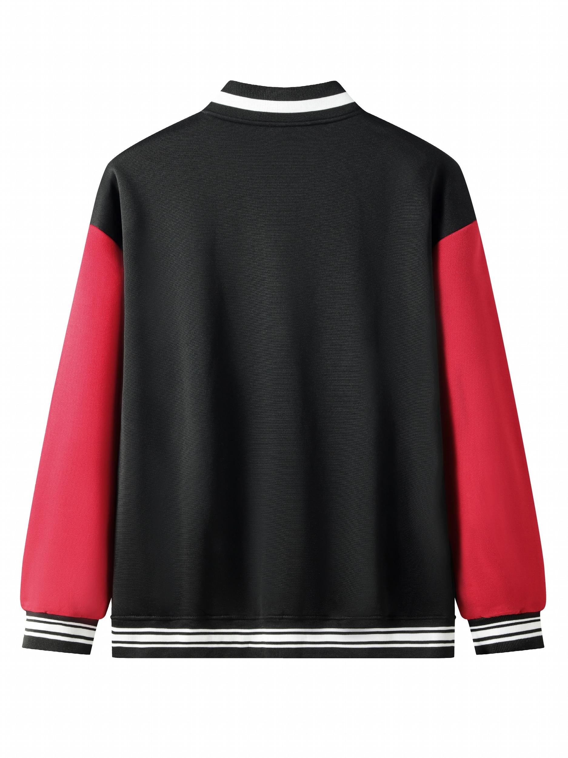 SX Heart Eyes Letter Print Baseball Jacket Men's Spring Fall Clothes