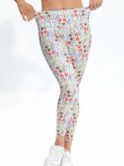 Plant Graphic Yoga Pants High Waist With Pocket Slim Fit Sports Workout