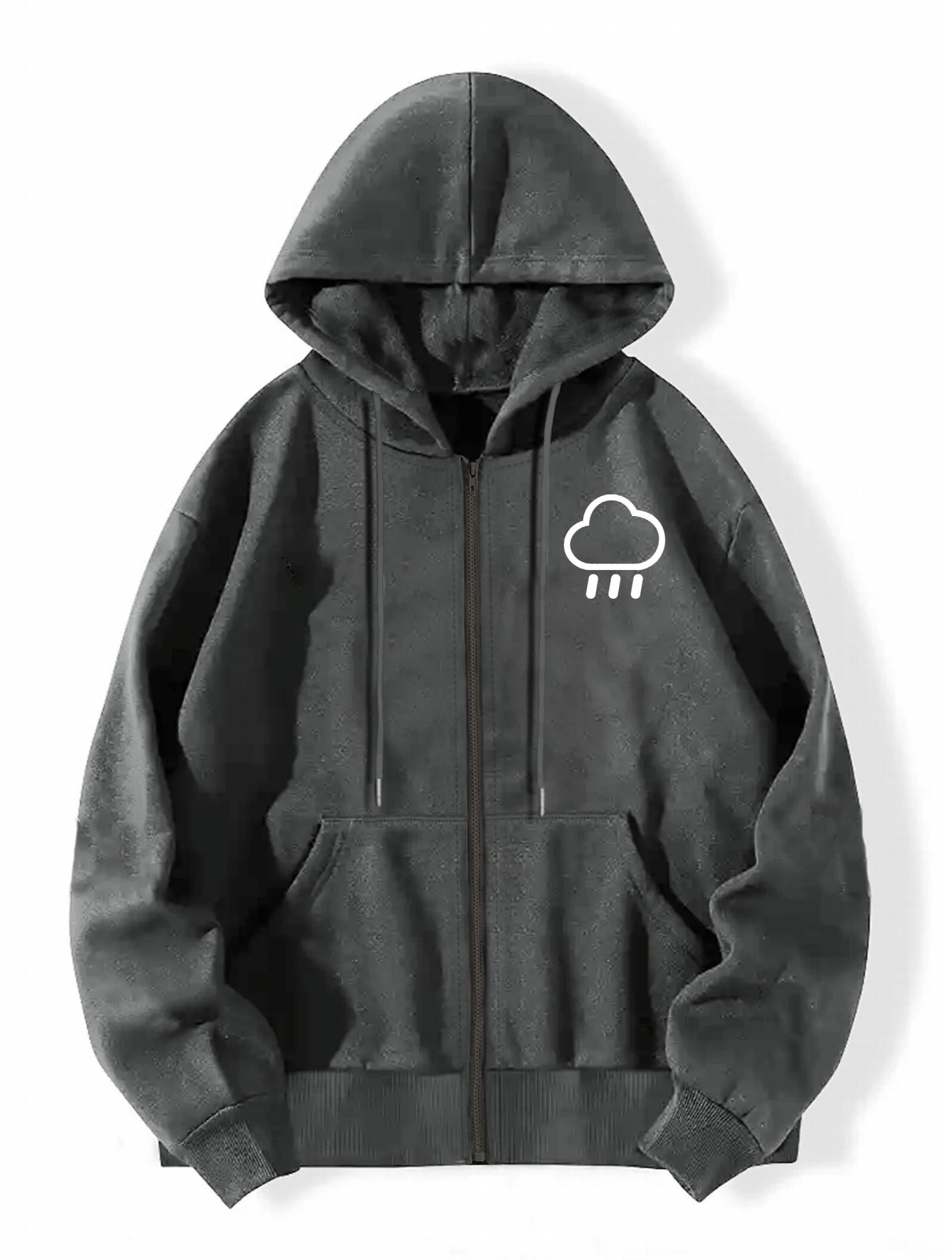 Cloud Graphic Hooded Sports Sweatshirt for Women