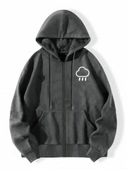 Cloud Graphic Hooded Sports Sweatshirt for Women