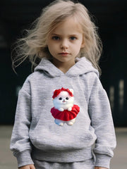 Kitty Print 2pcs Girls Outfits For Sports Spring Fall Outdoor Gift