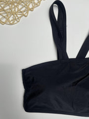 Stretchy Bikini Top Asymmetrical Neck Beachwear Top
