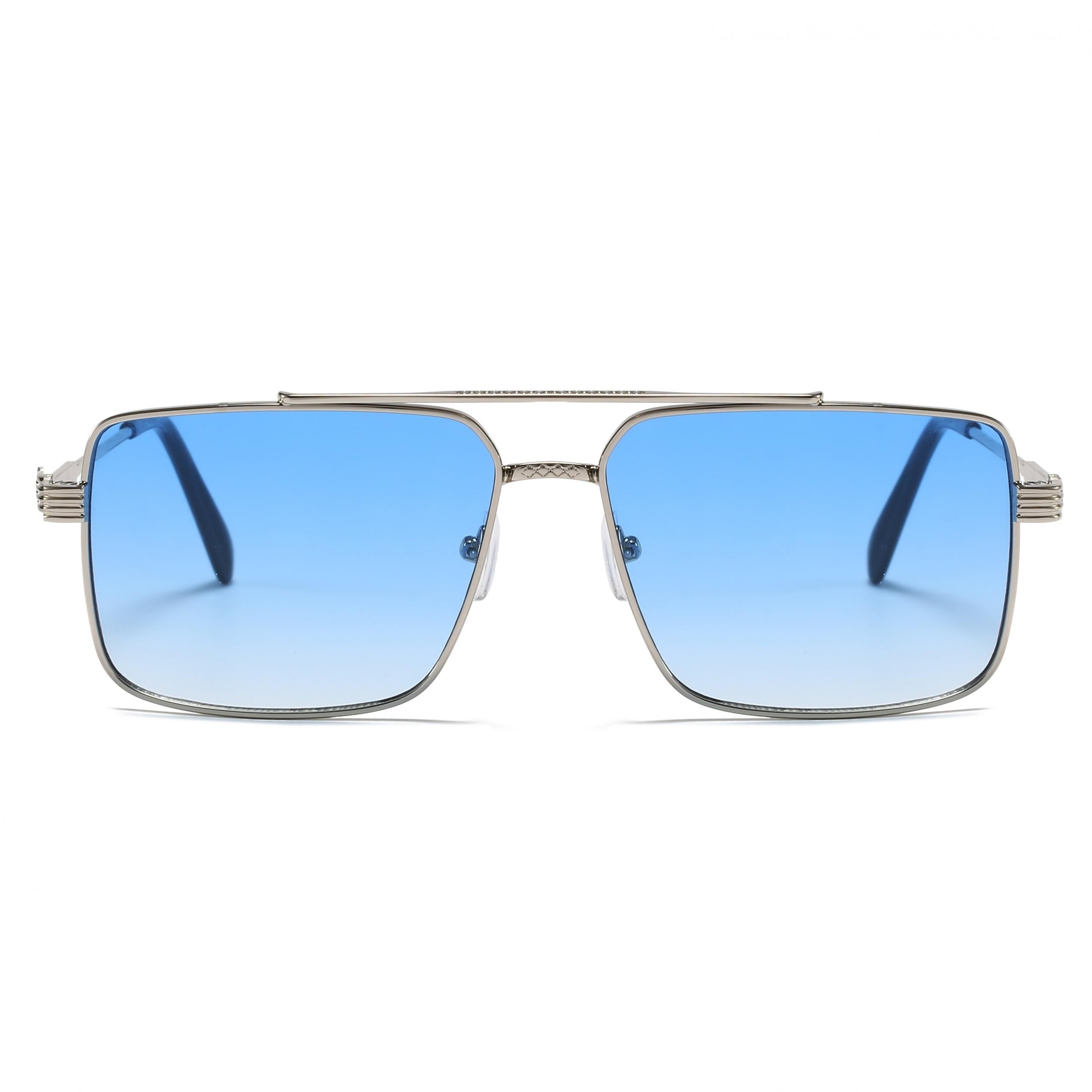 European American Men's Rectangular Sunglasses Vintage Double Bridge Glasses