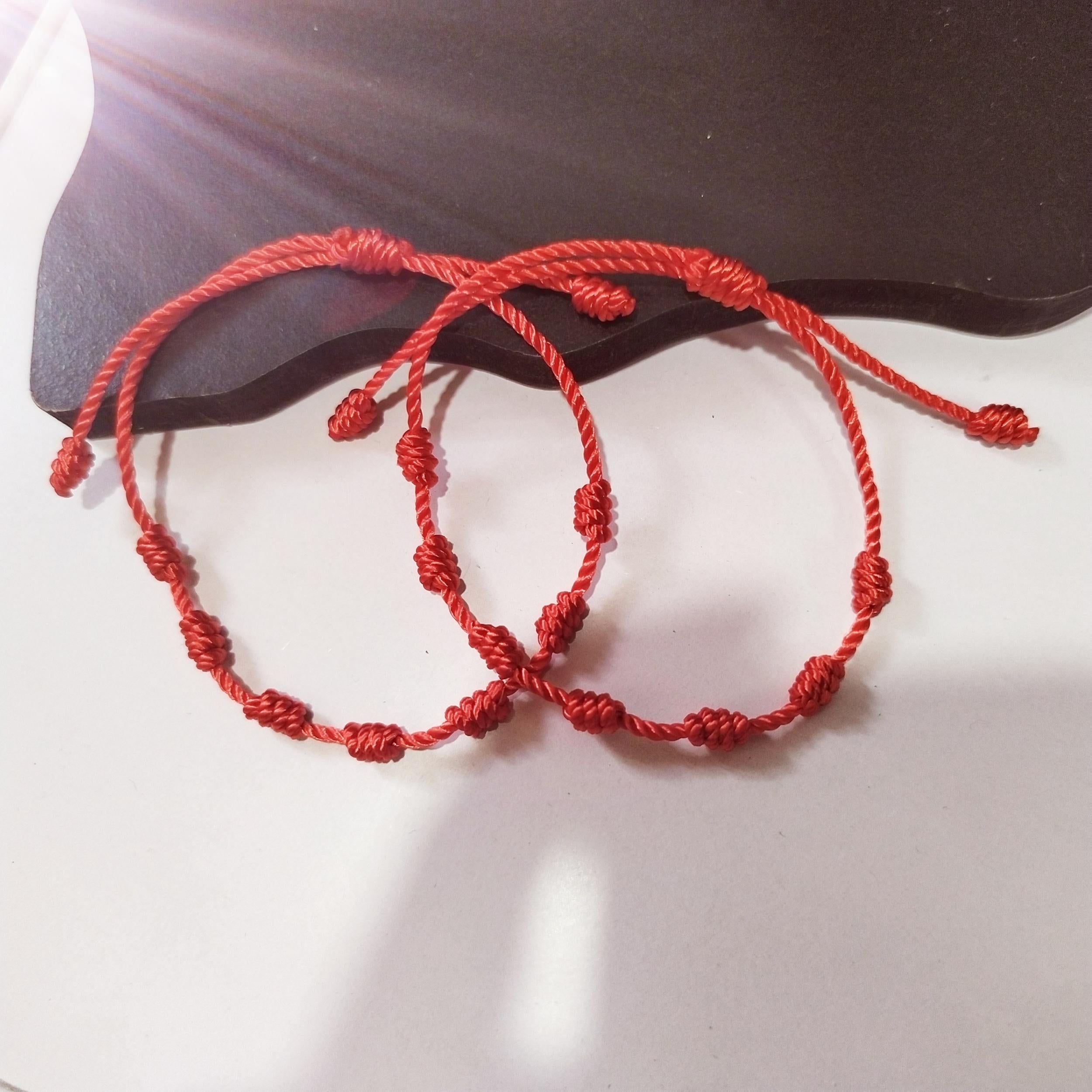 Adjustable Drawstring Woven Bracelet Palm And Eye Hand